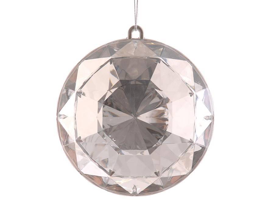 Μπάλα ασημί DIAMOND πλαστική Φ10cm