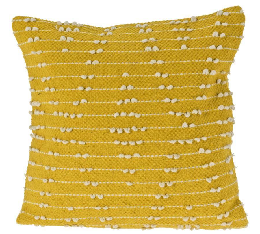 Μαξιλάρι cotton με κόμπους μουσταρδί 45x45cm HE315