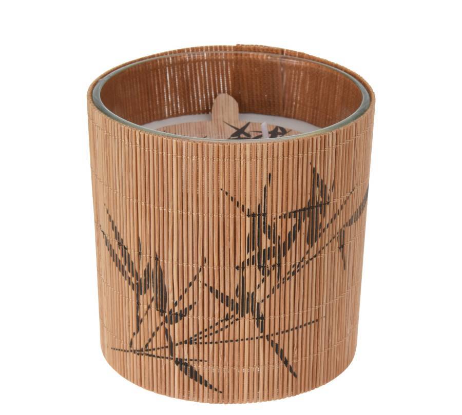 Κερί σε δοχείο bamboo με print, 10x10cm CA353