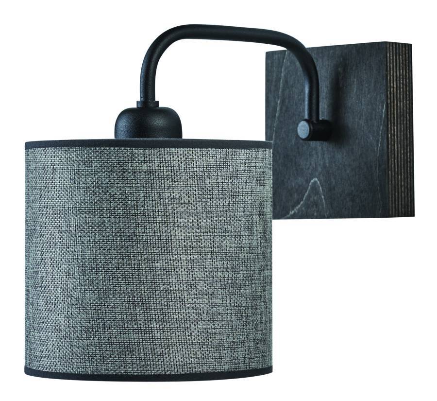 Απλίκα ξύλο/Αμπαζούρ γκρι Ε27 Φ15