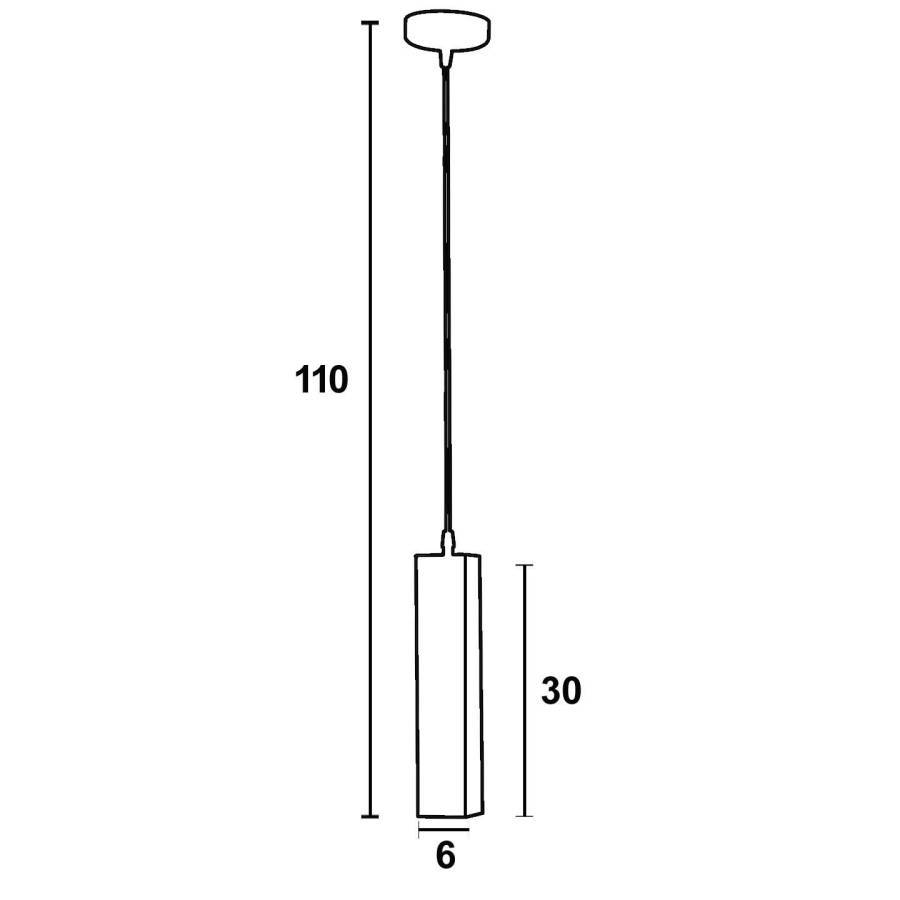 Φωτιστικό μονόφωτο αλουμίνιο τετράγωνο γαλβανιζέ GU10 Φ6