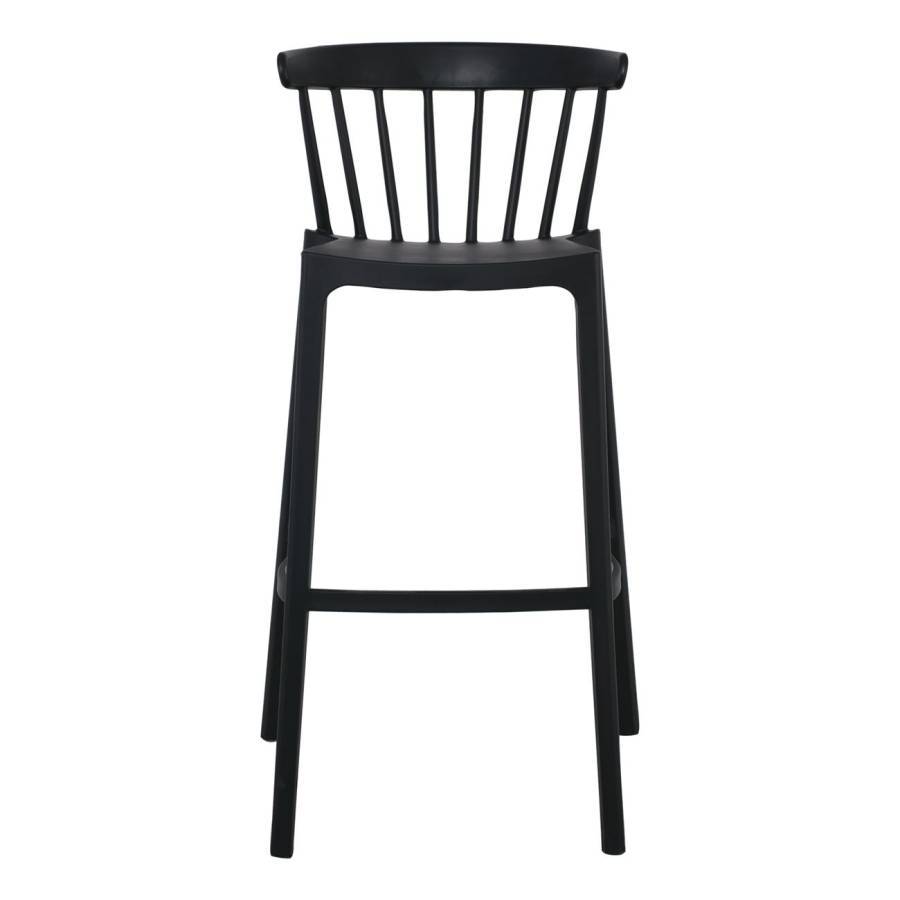 WEST Σκαμπό BAR με Πλάτη, PP-UV Μαύρο Ε-00021592 Ε384,2