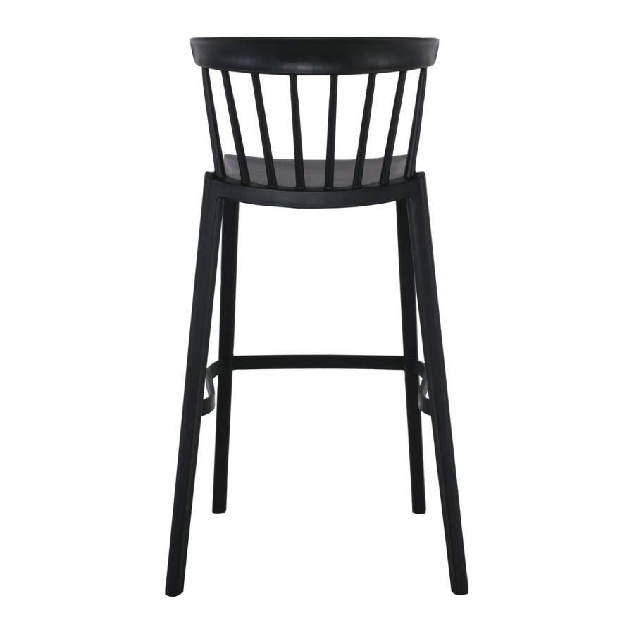 WEST Σκαμπό BAR με Πλάτη, PP-UV Μαύρο Ε-00021592 Ε384,2