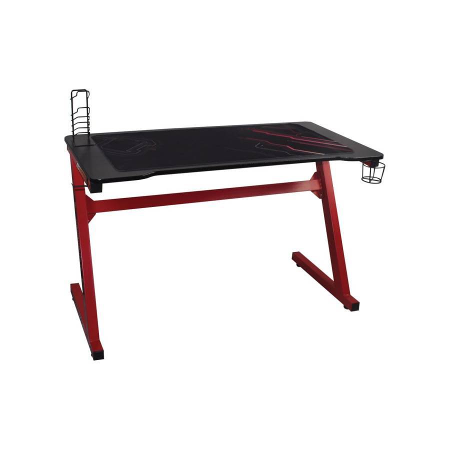 GAMING Γραφείο 120x60cm τ.Carbon Μέταλλο Βαφή Κόκκινο Ε-00023048 ΕΟ416,1
