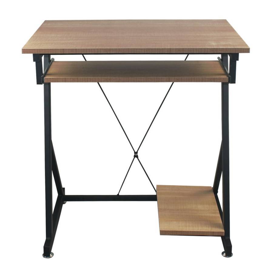 UNIT Γραφείο Η/Υ Μέταλλο Βαφή Μαύρο, Melamine Απόχρωση Sonoma Ε-00023498 ΕΟ435,1