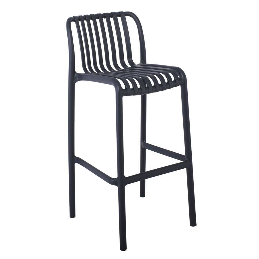 MODA Σκαμπό Bar Στοιβαζόμενη PP - UV Ανθρακί Ε-00024295 Ε3802,2