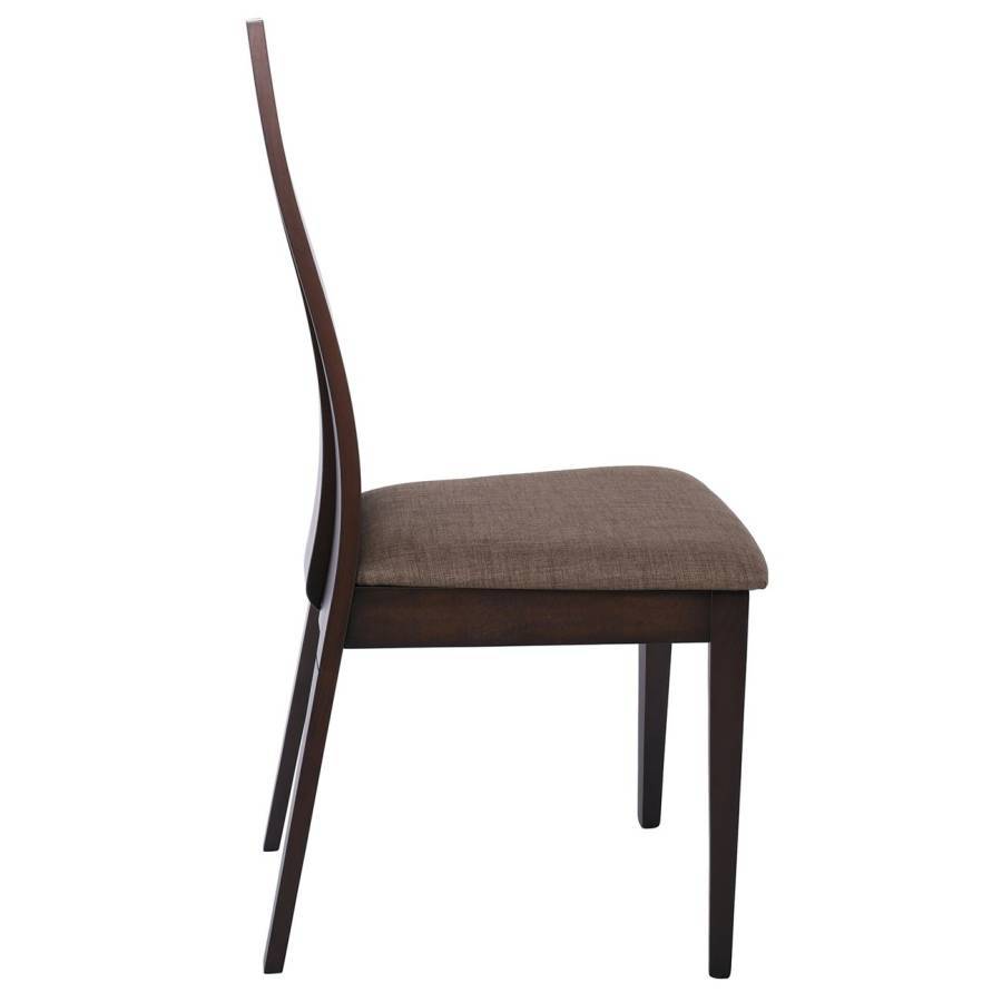 SAMBER Καρέκλα, Οξιά Καρυδί Burn Beech, Ύφασμα Καφέ Ε-00013021 Ε7867,1