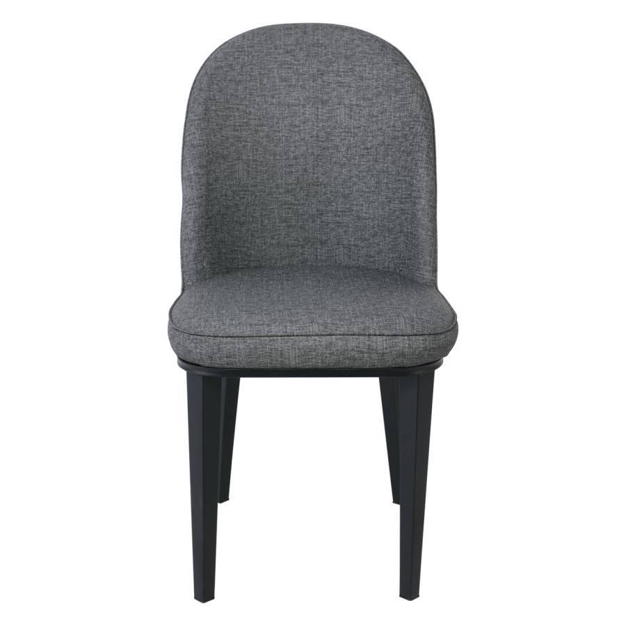 TEX Καρέκλα Τραπεζαρίας Κουζίνας, Μέταλλο Βαφή Μαύρο, Linen PU Ανθρακί Ε-00021153 ΕΜ164,2