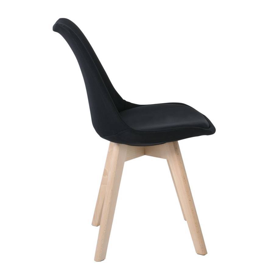 MARTIN Καρέκλα Οξιά Φυσικό, Ύφασμα Μαύρο, Αμοντάριστη Ταπετσαρία Ε-00022051 ΕΜ136,24F