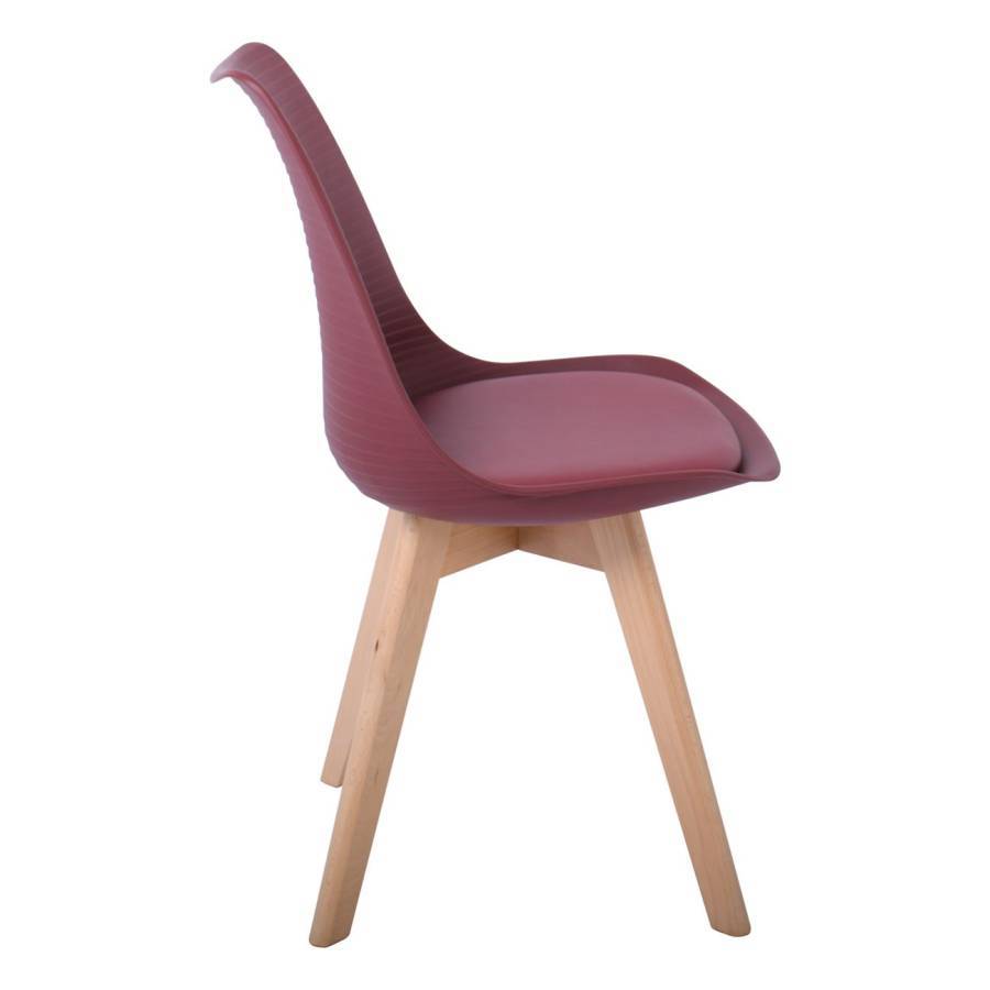 MARTIN STRIPE Καρέκλα Ξύλινο Πόδι, PP Μπορντώ Ε-00022614 ΕΜ136,02S