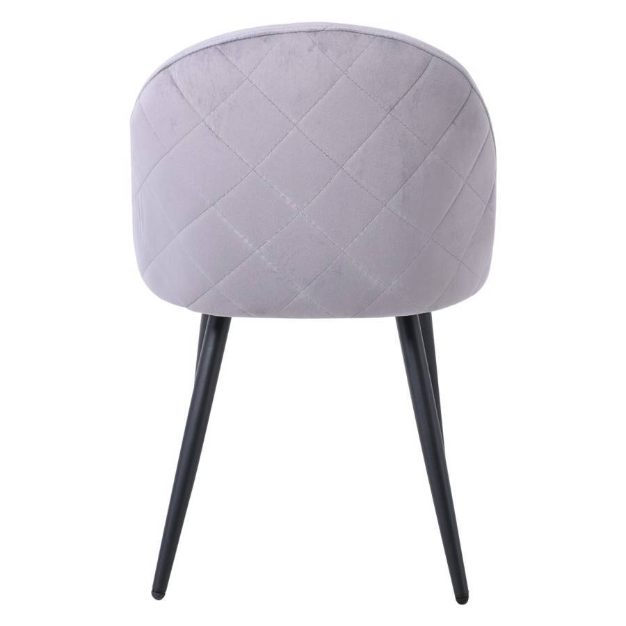 BELLA Καρέκλα Tραπεζαρίας, Μέταλλο Βαφή Μαύρο, Ύφασμα Velure Απόχρωση Γκρι Ε-00022831 ΕΜ759,2