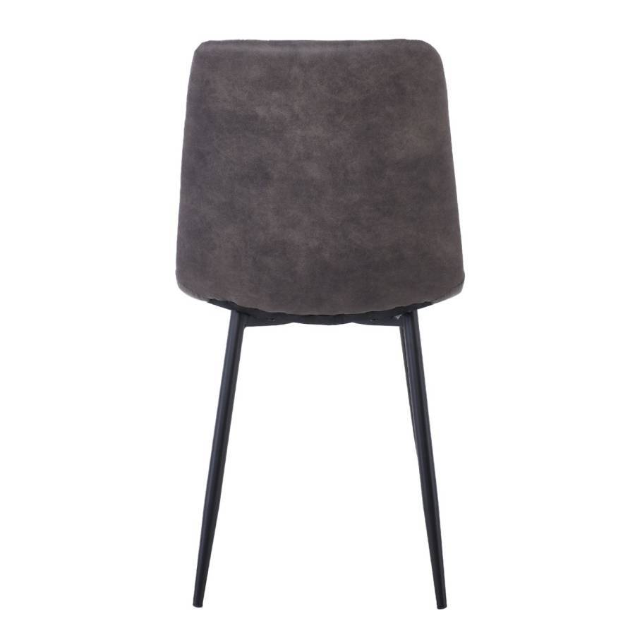 LYDIA Καρέκλα Τραπεζαρίας - Κουζίνας, Μέταλλo Bαφή Μαύρο, Ύφασμα Suede Ανθρακί Ε-00024248 ΕΜ7911,1