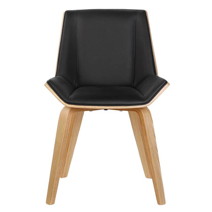 NUMAN Καρέκλα Tραπεζαρίας Φυσικό, PU Μαύρο Ε-00024776 Ε7511,2