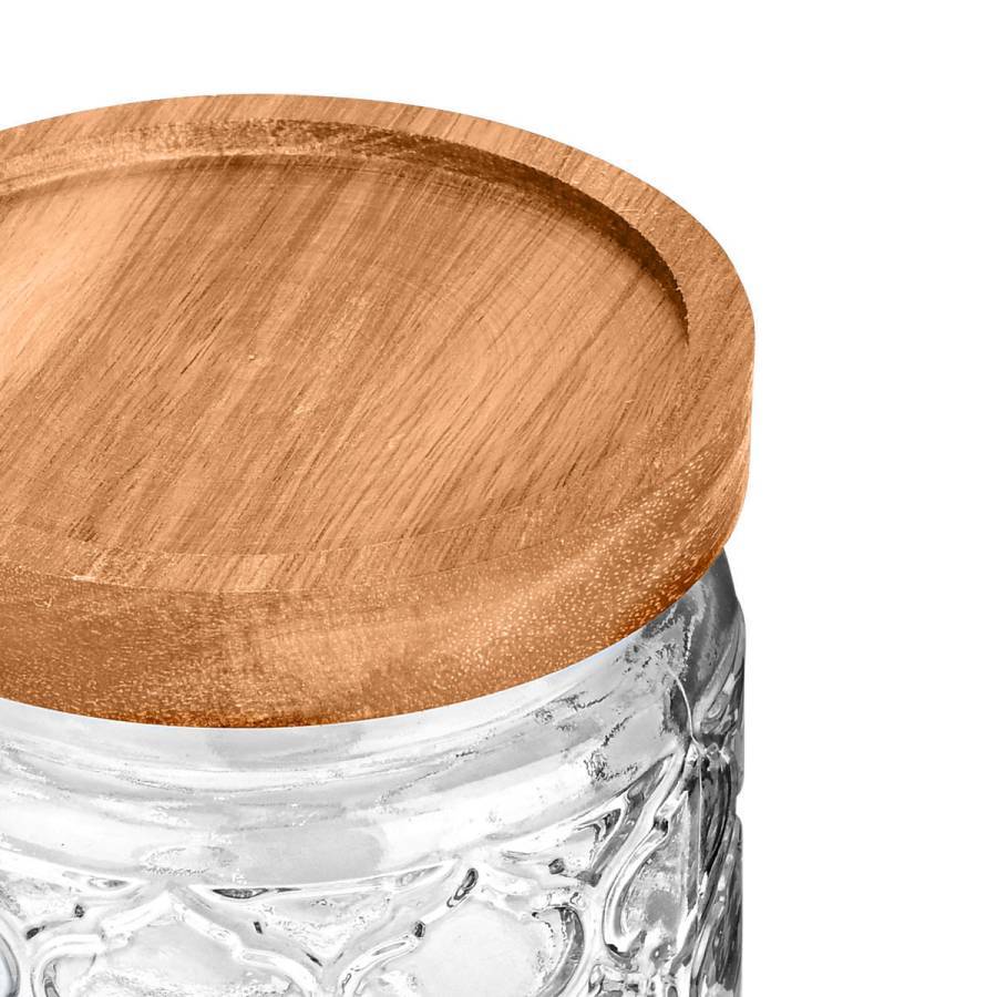 ESTIA ΔΟΧΕΙΟ ΑΠΟΘΗΚΕΥΣΗΣ ACACIA ΓΥΑΛΙΝΟ 700ml 14x10cm ΑΝΑΓΛΥΦΟ