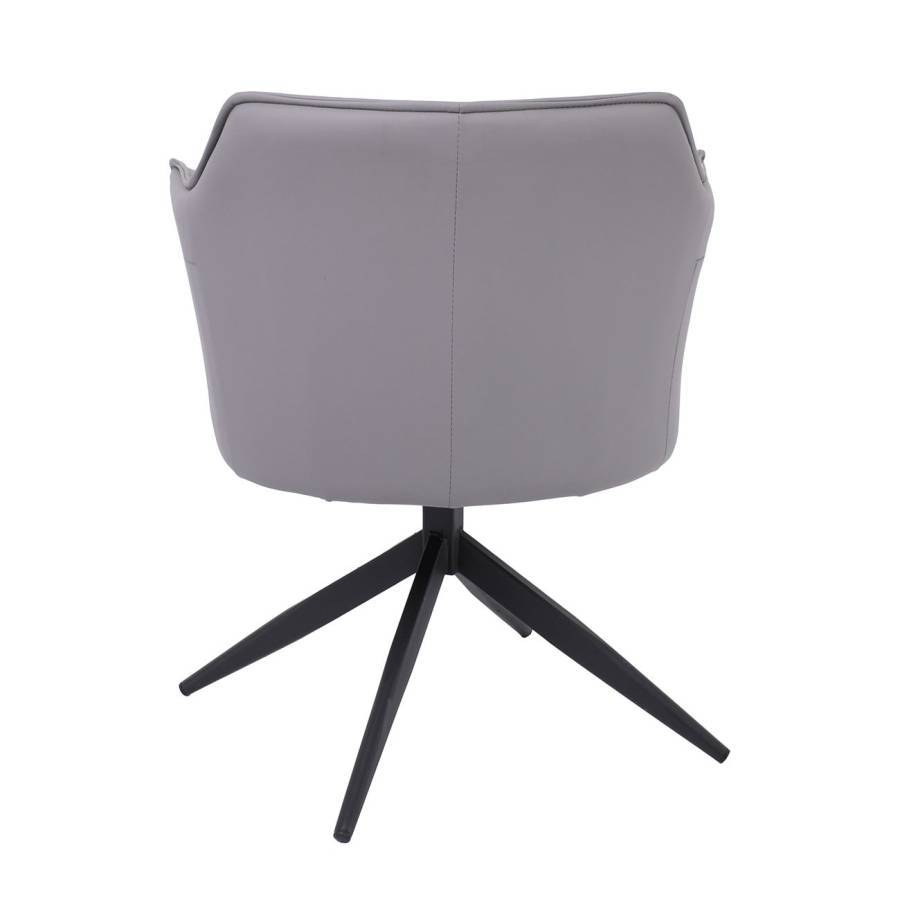 EVELYN Πολυθρόνα Περιστρεφόμενη, Μέταλλο Βαφή Μαύρο, Pu Σκούρο Γκρι Ε-00025095 ΕΜ718,2