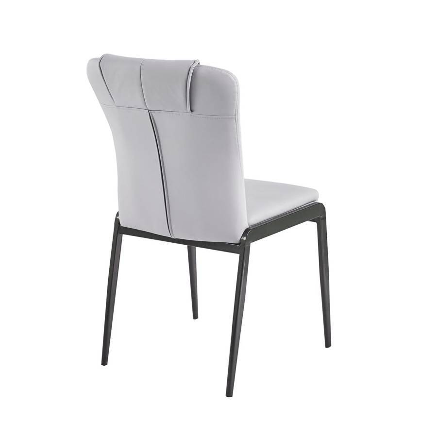 ANDRIA Καρέκλα Tραπεζαρίας- Κουζίνας, Μέταλλο Βαφή Μαύρο, Pu Άσπρο Ε-00025107 ΕΜ716,4