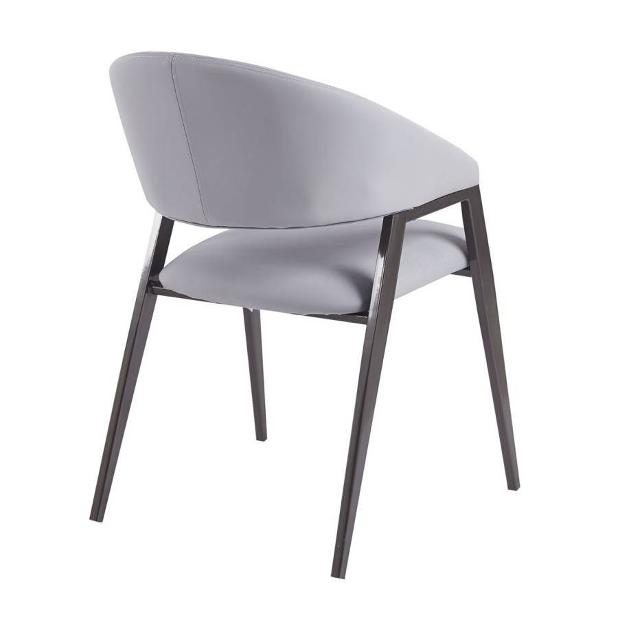 DELI Πολυθρόνα Μέταλλο Βαφή Μαύρο, Pu Γκρι Ε-00025180 ΕΜ175,2