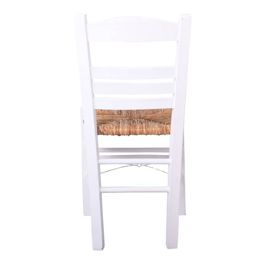 ΣΙΦΝΟΣ Καρέκλα Οξιά Βαφή Εμποτισμού Λάκα Άσπρο, Κάθισμα Ψάθα Ρ-00006098 Ρ969,Ε8