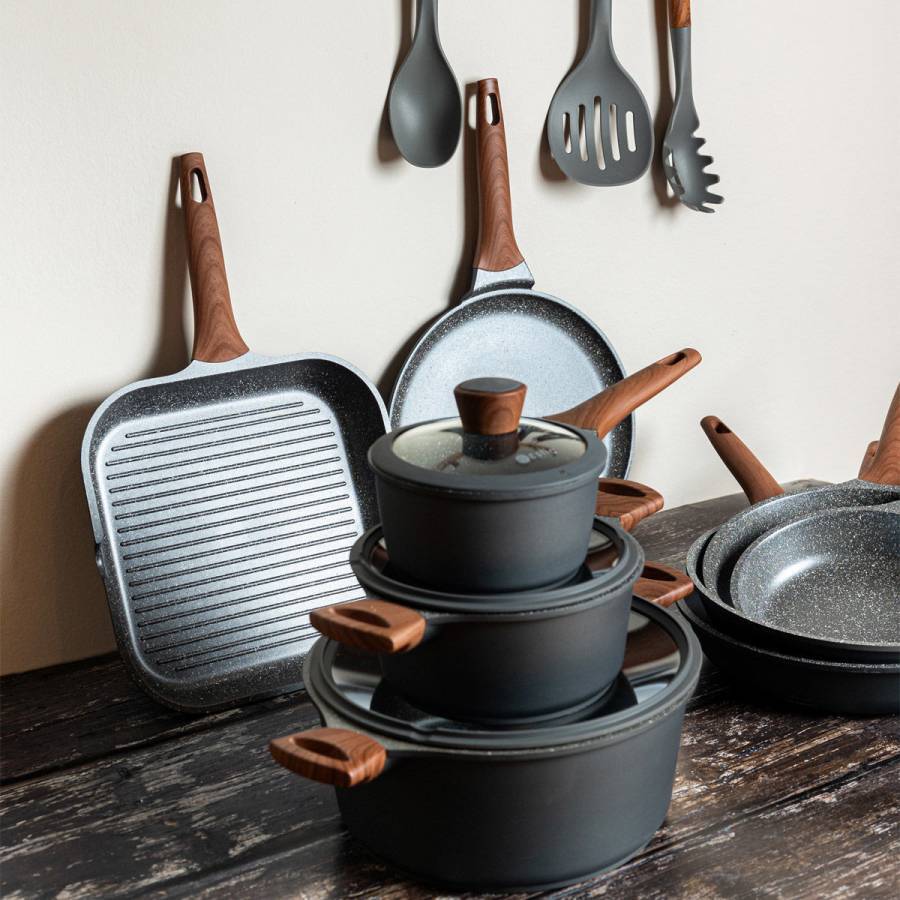 ESTIA ΤΗΓΑΝΙ STONE ΑΝΤΙΚΟΛΛΗΤΙΚΟ ΧΥΤΟΥ ΑΛΟΥΜΙΝΙΟΥ 28cm