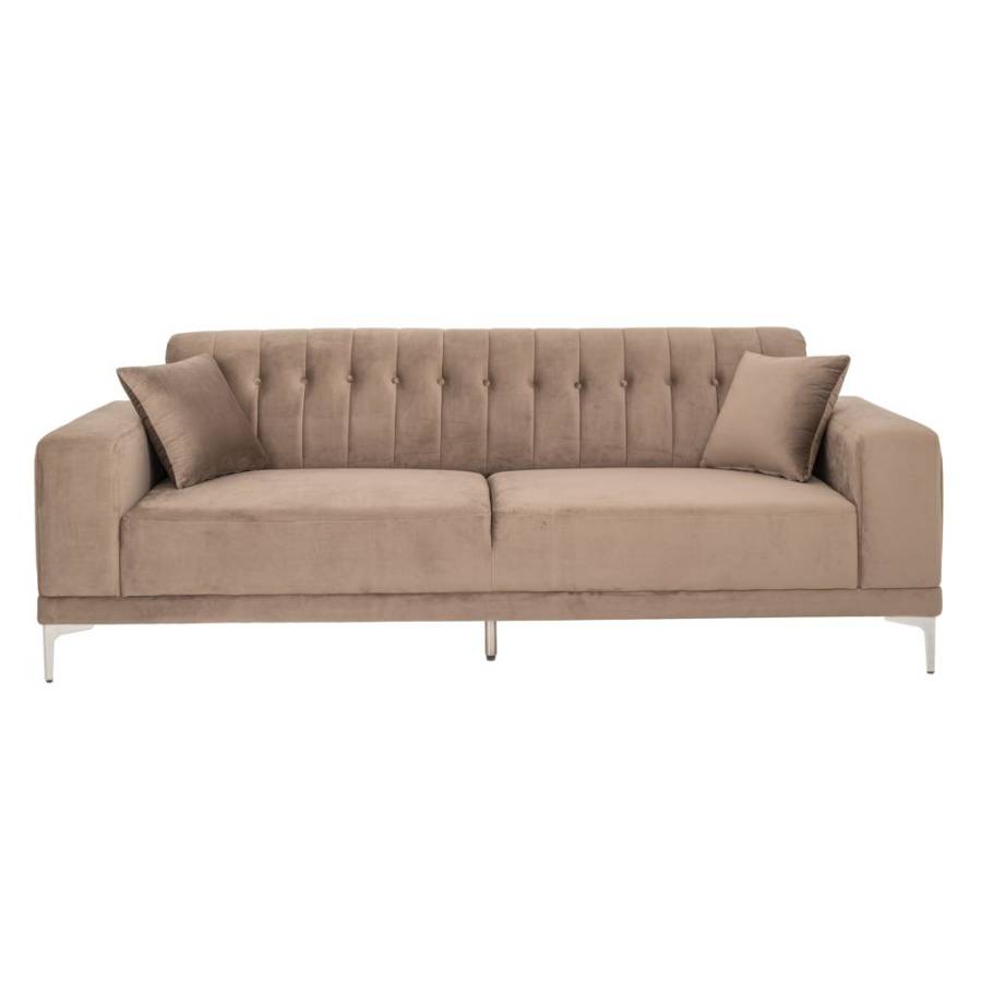 ΚΑΦΕ ΒΕΛΟΥΔΙΝΟΣ 3ΘΕΣΙΟΣ ΚΑΝΑΠΕΣ ΜΕ ΑΣΗΜΙ ΜΕΤΑΛΛΙΚΑ ΠΟΔΙΑ 236Χ86Χ85ΕΚ LEGS KD