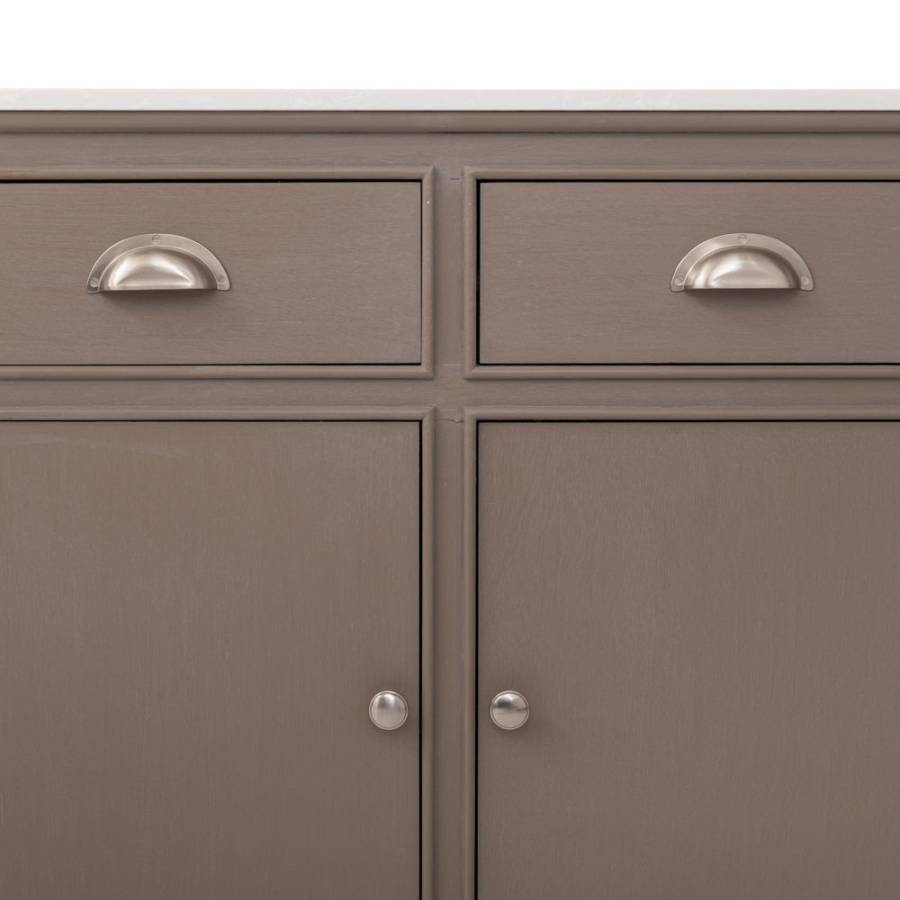 ΞΥΛΙΝΟΣ ΜΠΟΥΦΕΣ ΣΕ ΓΚΡΙ ΧΡΩΜΑ ΜΕ 3 ΠΟΡΤΕΣ, 3 ΣΥΡΤΑΡΙΑ AND ΜΑΡΜΑΡΙΝΗ ΕΠΙΦΑΝΕΙΑ 120Χ35Χ75ΕΚ