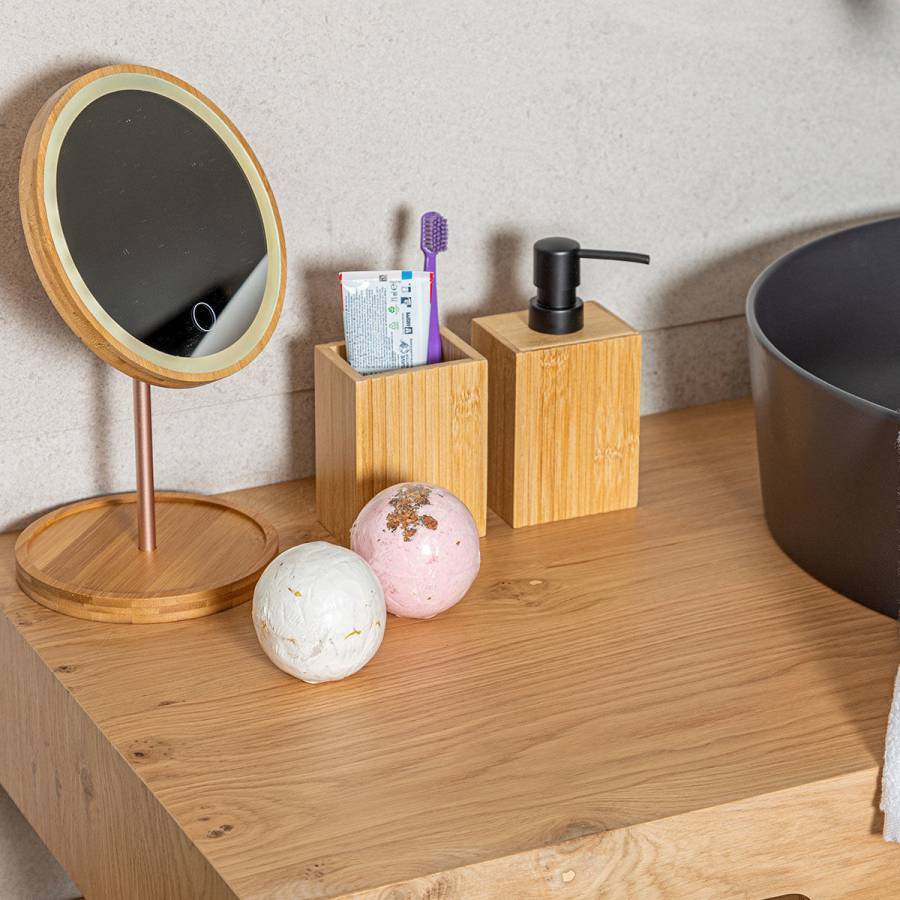 ESTIA ΑΝΤΛΙΑ ΣΑΠΟΥΝΙΟΥ BAMBOO ESSENTIALS ΤΕΤΡΑΓΩΝΗ 8.2x7.5x17.5cm