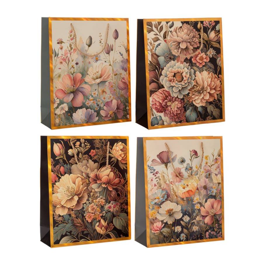 ΧΑΡΤΙΝΗ ΣΑΚΟΥΛΑ ΜΕ ΛΟΥΛΟΥΔΙΑ 18Χ23Χ8ΕΚ 4 ΣΧΕΔΙΑ