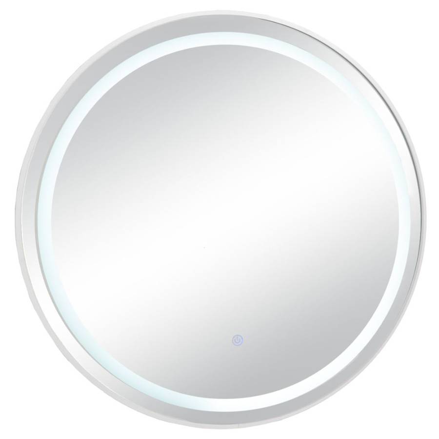 ΛΕΥΚΟΣ ΣΤΡΟΓΓΥΛΟΣ ΜΕΤΑΛΛΙΚΟΣ ΚΑΘΡΕΦΤΗΣ ΤΟΙΧΟΥ ΜΕ LED Φ70ΕΚ