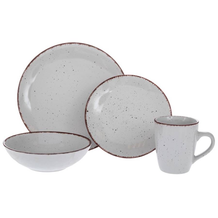 ΣΕΤ 16 ΓΚΡΙ ΚΕΡΑΜΙΚΟ ΣΕΡΒΙΤΣΙΟ ΜΕ ΚΑΦΕ ΓΕΙΣΟ STONEWARE