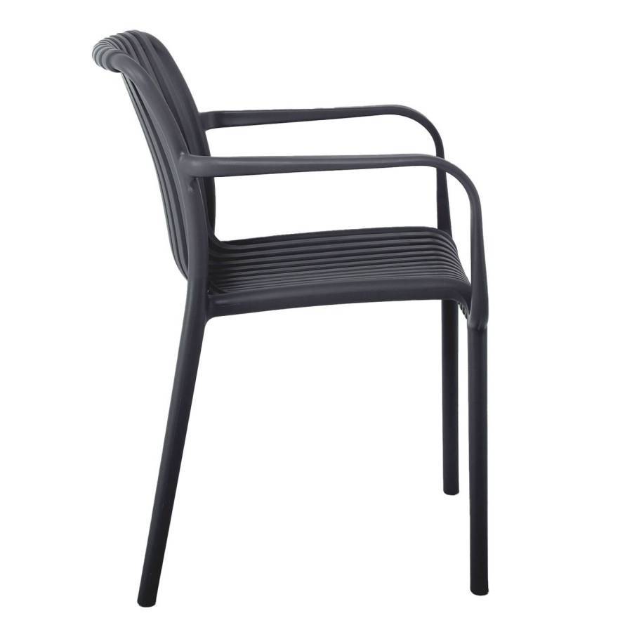 MODA Πολυθρόνα-Pro Στοιβαζόμενη, PP-UV Protection Απόχρωση Ανθρακί Ε-00024289 Ε3800,2