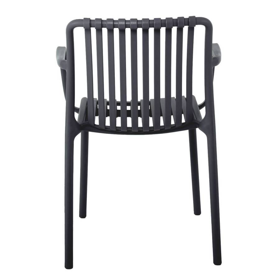 MODA Πολυθρόνα-Pro Στοιβαζόμενη, PP-UV Protection Απόχρωση Ανθρακί Ε-00024289 Ε3800,2