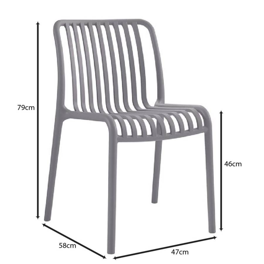 MODA-W Καρέκλα Στοιβαζόμενη, PP - UV Protection, Απόχρωση Γκρι Ε-00025282 Ε3801,2W