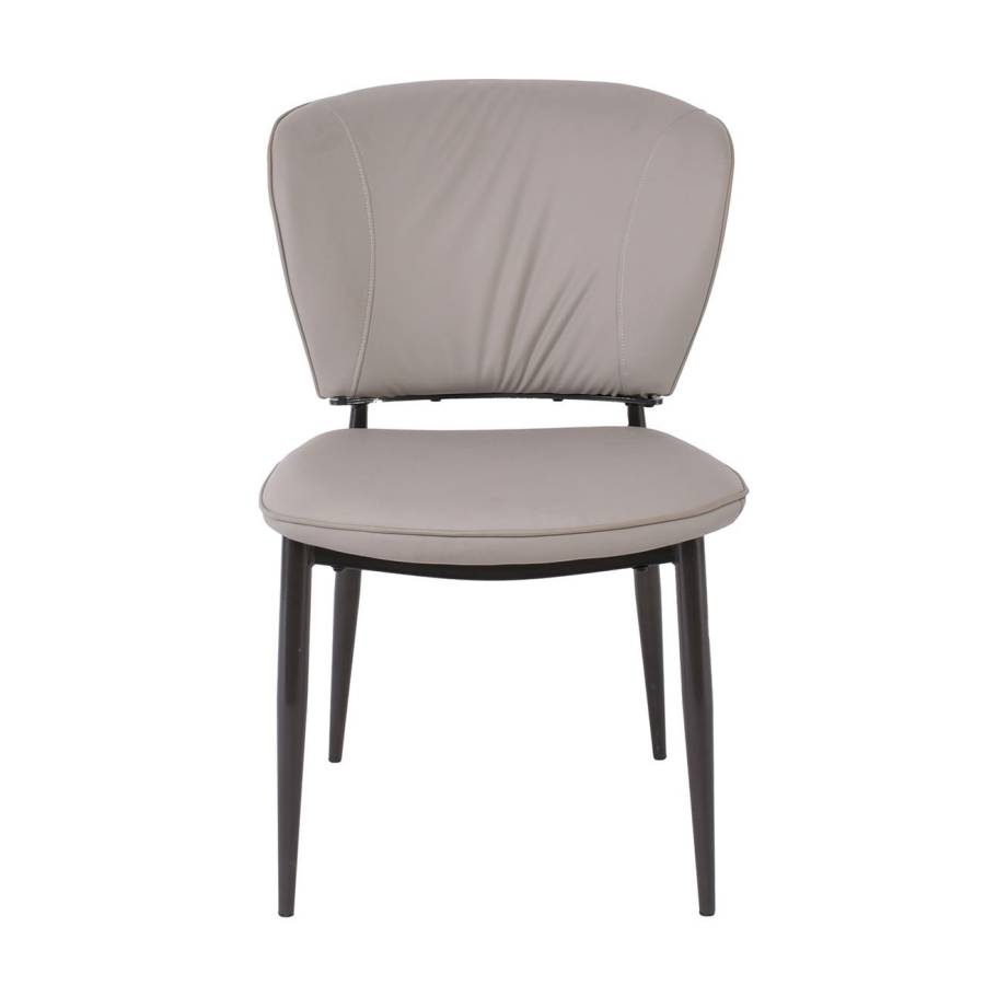 DIMA Καρέκλα Τραπεζαρίας- Κουζίνας, Μέταλλο Βαφή Μαύρο, Pu Σκούρο Γκρι Ε-00025175 ΕΜ173,2