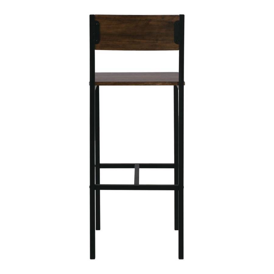 STAB Σκαμπό BAR με Πλάτη, Μέταλλο Βαφή Ανθρακί, Κάθισμα Απόχρωση Antique Brown Ε-00021322 ΕΜ9801