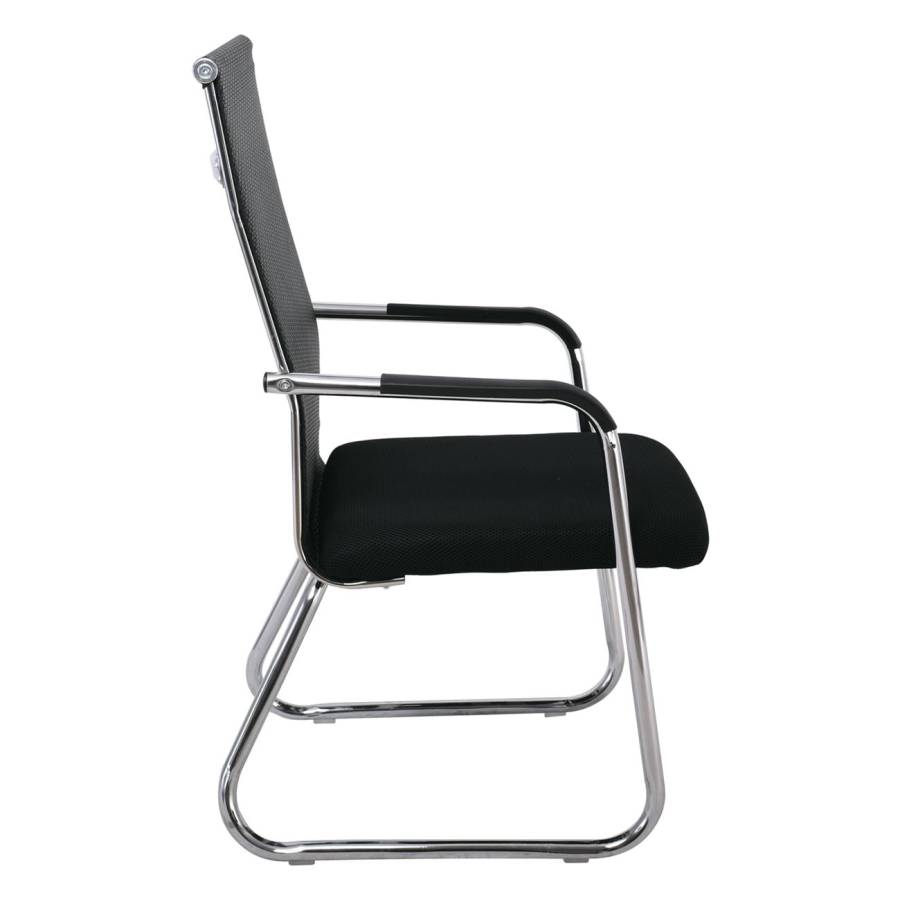 ALTA Πολυθρόνα Γραφείου Επισκέπτη Χρώμιο, Mesh Μαύρο Ε-00021931 ΕΟ569,1