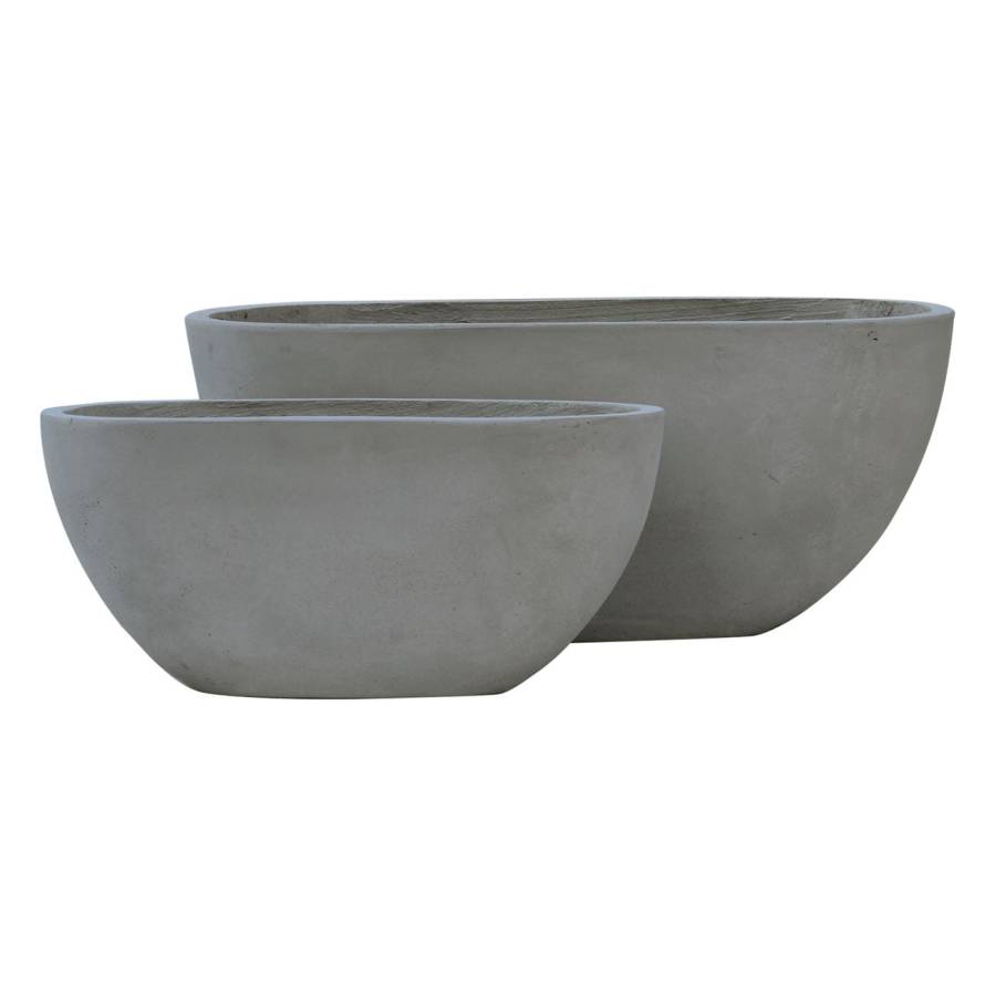 FLOWER POT-4  Set 2 τεμαχίων Cement Grey Ε-00022898 Ε6303,S