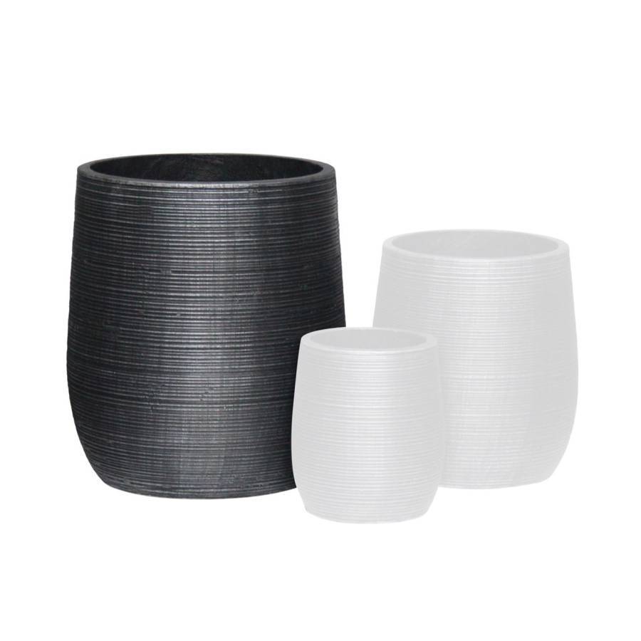FLOWER POT-16 Φ45x50cm, Cement Απόχρωση Anthracite Ε-00025146 Ε6316,C