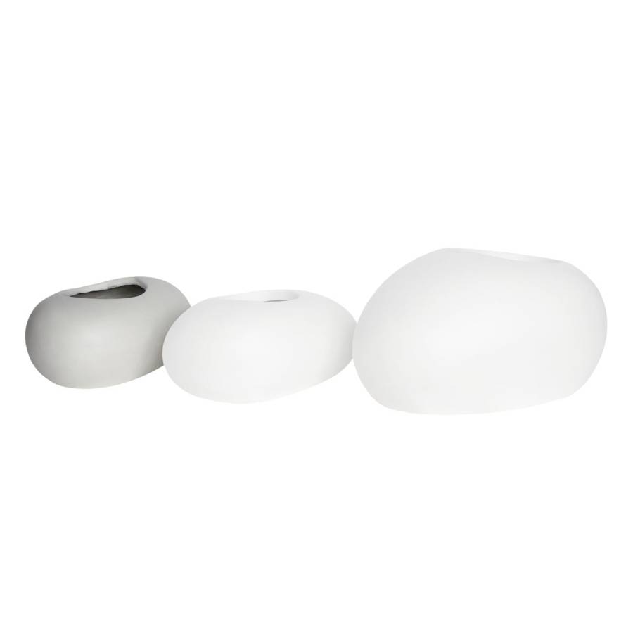 FLOWER POT-ROCK 40x30x19cm, Cement Απόχρωση White Ε-00025149 Ε6320,Α1