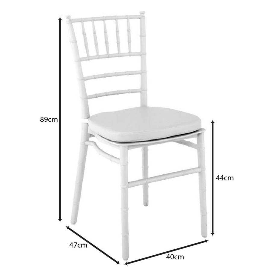 ILONA Καρέκλα-Pro Εστίασης - Catering Στοιβαζόμενη PP Άσπρο Μαξιλάρι Pu Άσπρο (Αδιάβροχο) Ε-00025633 Ε385,Μ