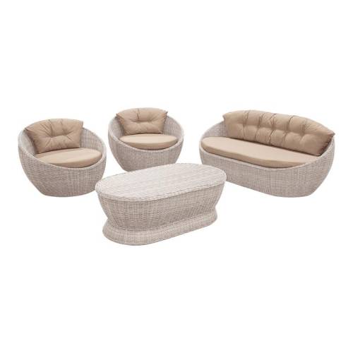 ΣΕΤ ΣΑΛΟΝΙ ΕΞΟΧΗΣ Fylliana Aluminium "Komal" CAPPUCCINO ΧΡΩΜΑ