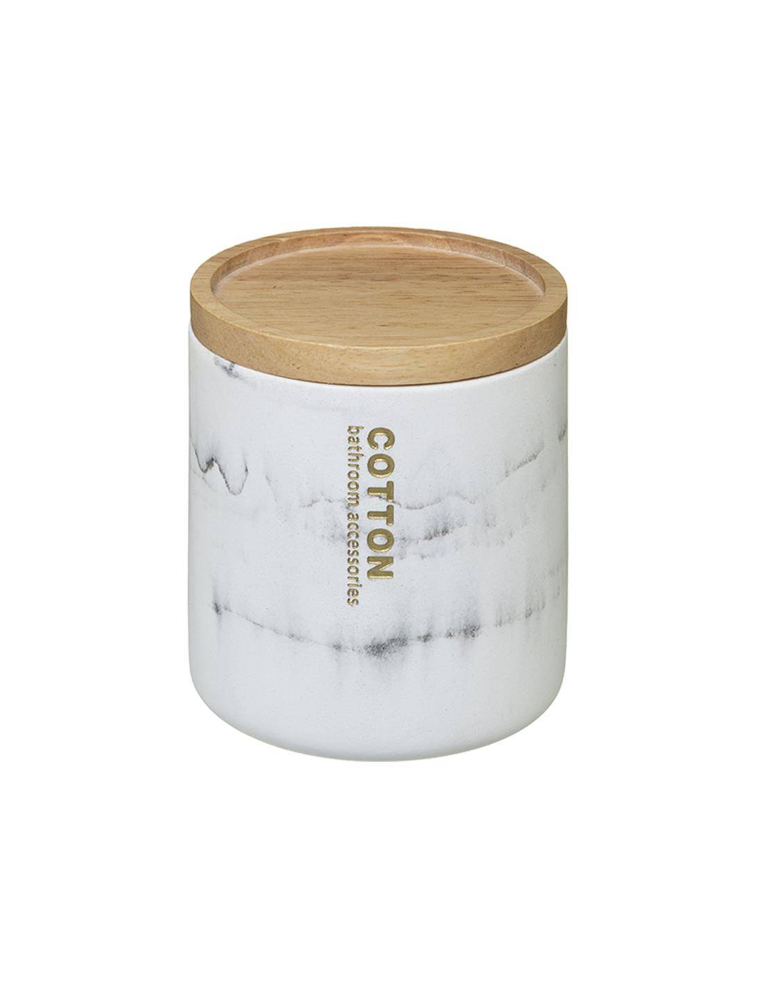 Δοχείο με καπάκι  9,5Χ11 marble λευκό