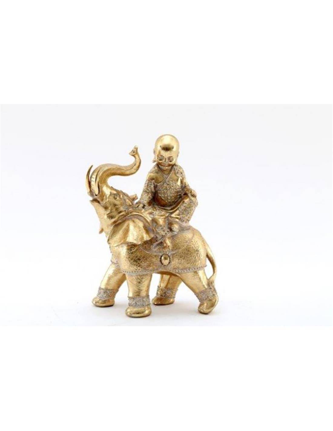 Ελέφαντας κεραμ.χρυσός με Βούδα 21Χ26εκ.