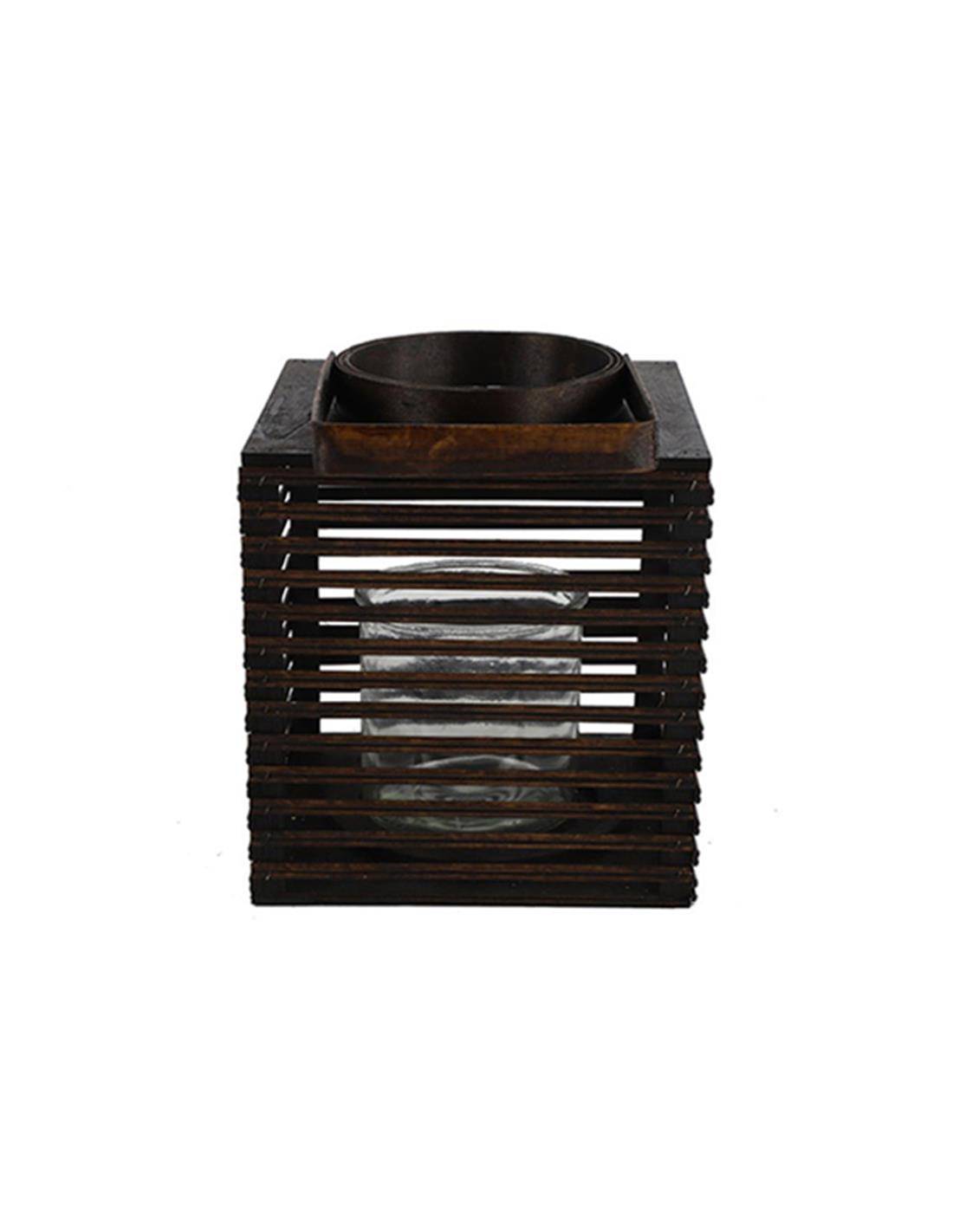 Φανάρι ξύλινο καφέ χρ. 21Χ21Χ25