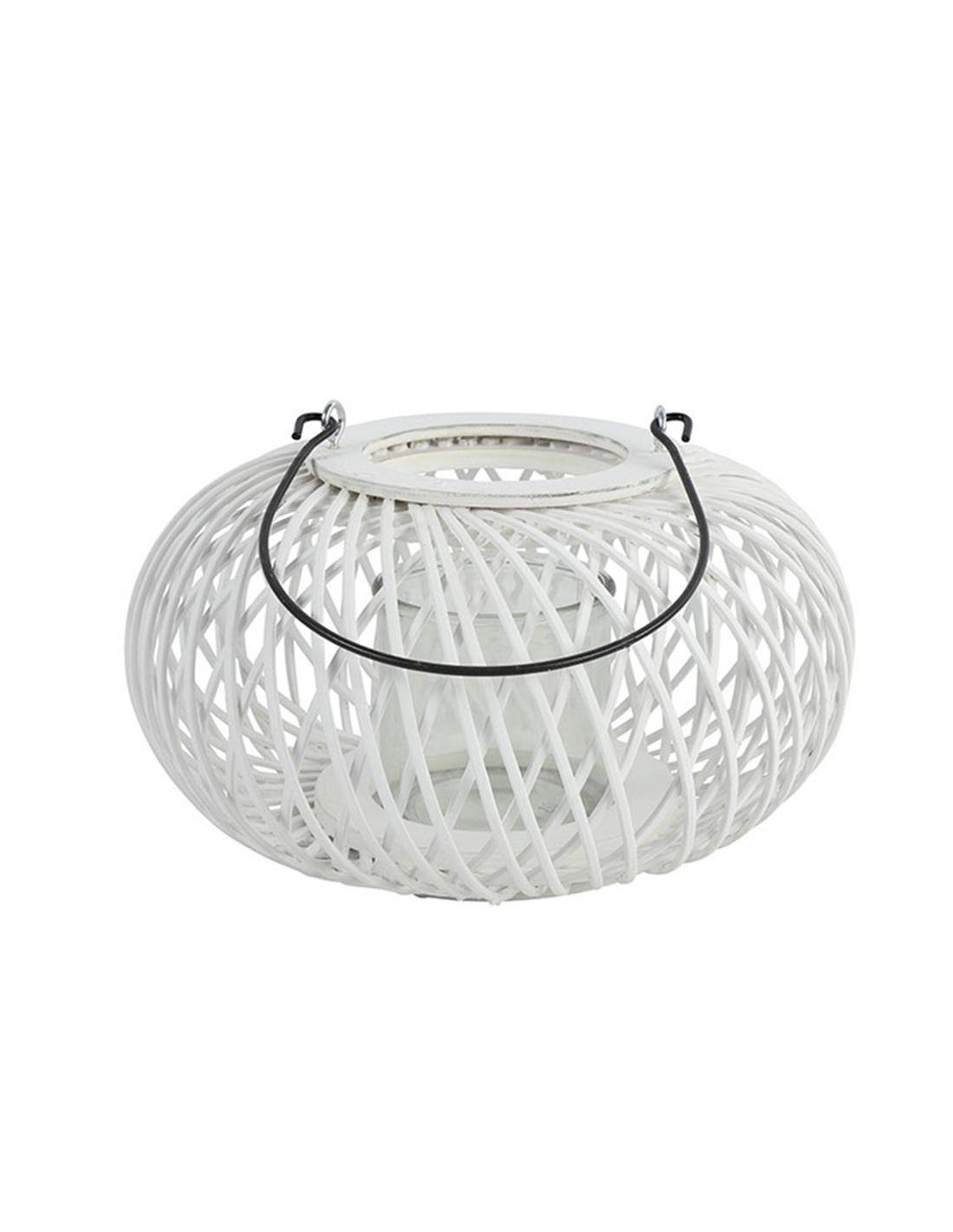 Φανάρι ξύλινο μπουλ λευκό χρ. 27Χ17