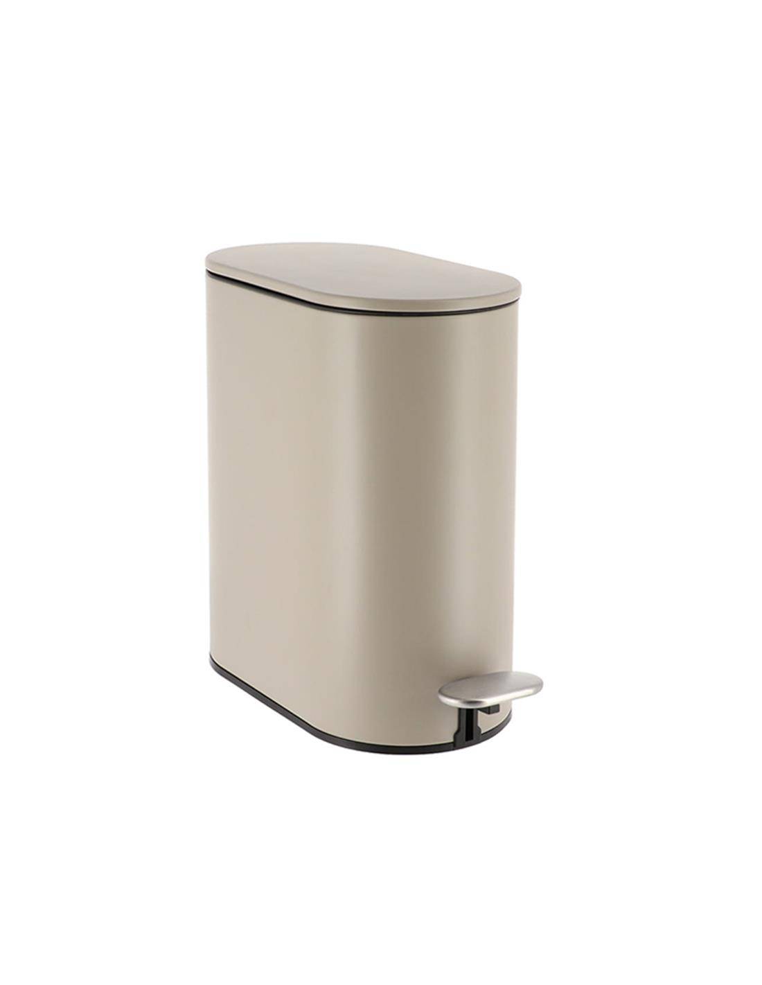 Κάδος απορ.οβάλ μπεζ SS 5lt soft close
