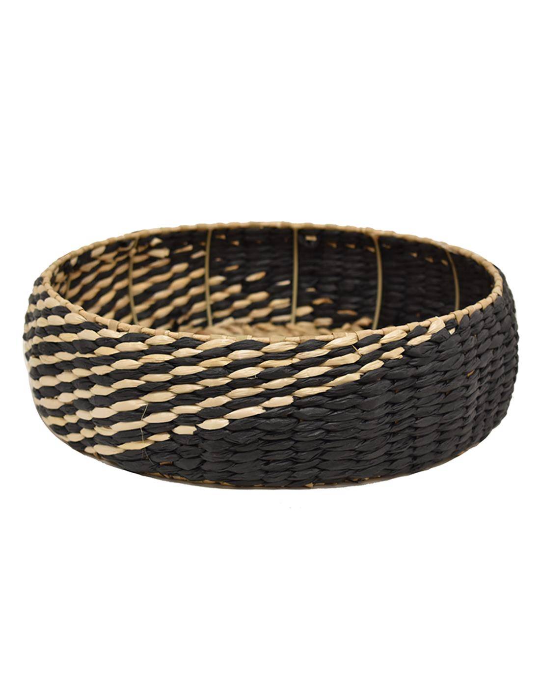 Καλάθι δίσκος ψάθινο black rush Φ35Χ11