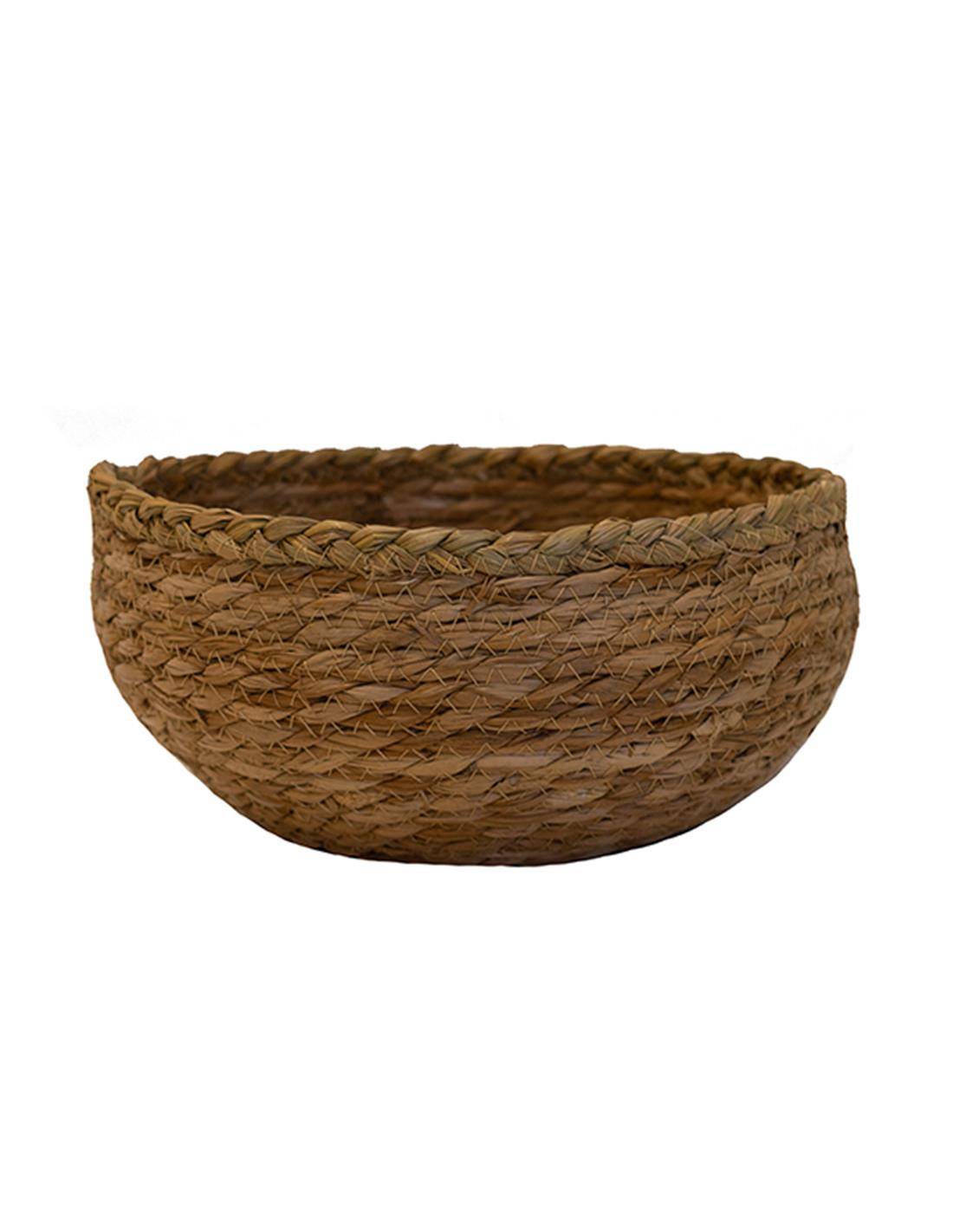 Καλάθι κασπώ ψάθινο φυσικό Φ24Χ11,5