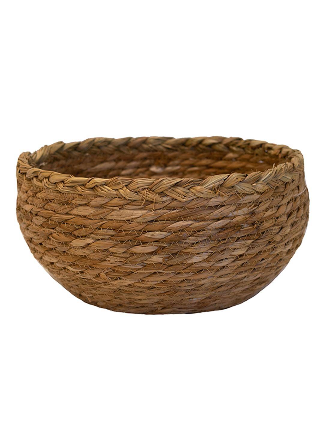 Καλάθι κασπώ ψάθινο φυσικό Φ27,5Χ14,5