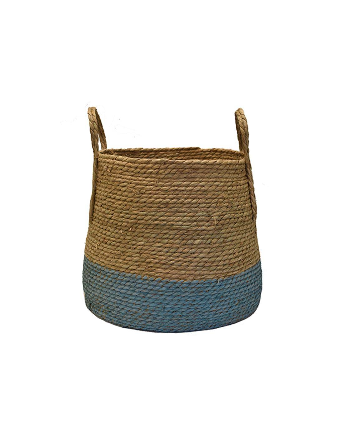 Καλάθι κασπώ ψάθινο rush μπλε 37Χ38