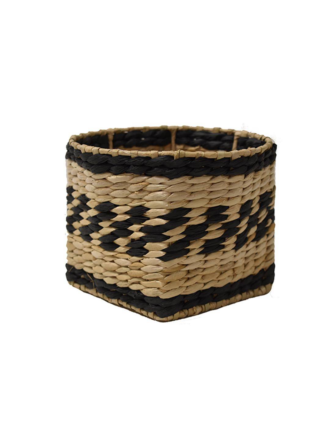 Καλάθι ψάθινο black rush Φ15Χ14